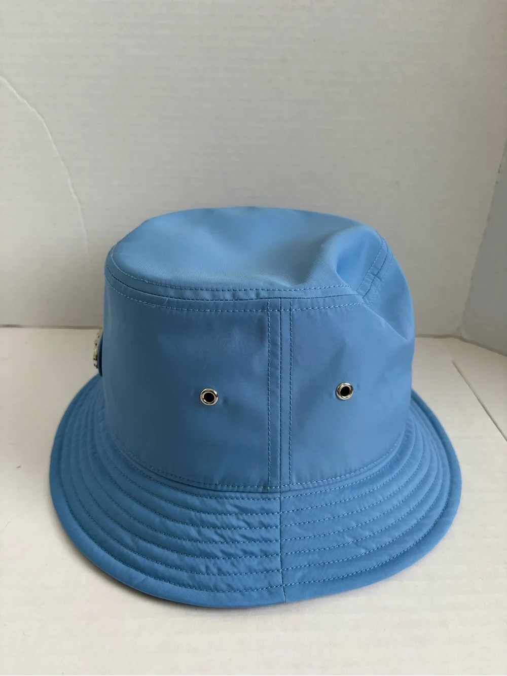 Michael Kors Blue Bucket Hat One Size Logo Solid Polyester Women
